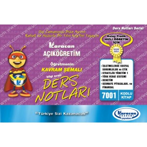 7001 - Karacan Yayınları Kavram Şemalı Ders Notları - İŞLETMELERDE SOSYAL SORUMLULUK ve ETİK - STRATEJİK YÖNETİM 1 - TÜRK VERGİ SİSTEMİ - DENETİM - SERMAYE PİYASALARI ve FİNANSAL KURUMLAR