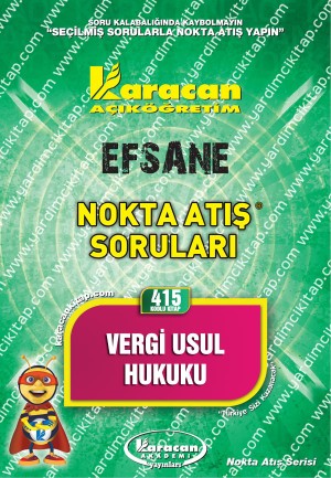 415 - Karacan Yayınları Nokta Atış Soruları - VERGİ USUL HUKUKU