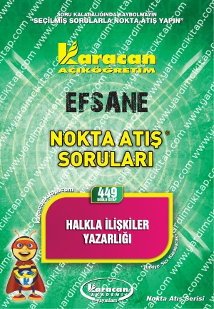 449 - Karacan Yayınları Nokta Atış Soruları - HALKLA İLİŞKİLER YAZARLIĞI