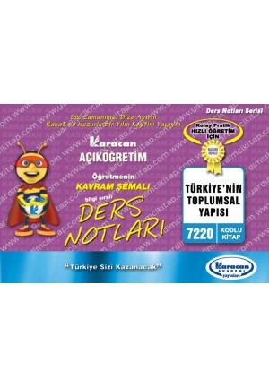 7220 - Karacan Yayınları Kavram Şemalı Ders Notları - TÜRKİYENİN TOPLUMSAL YAPISI